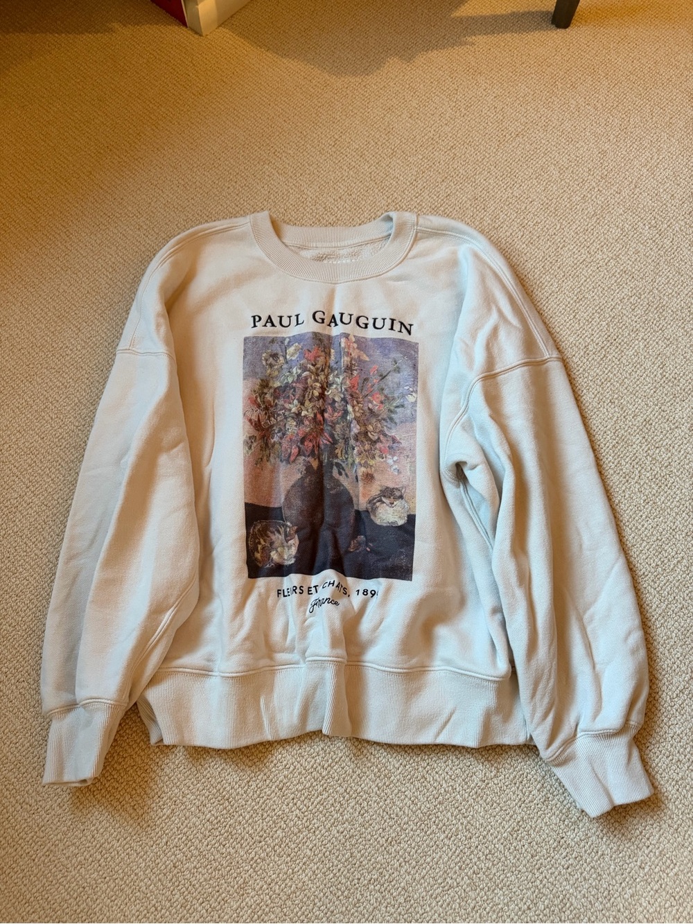 Abercrombie & Fitch Cream Graphic Paul Gauguin Crewneck